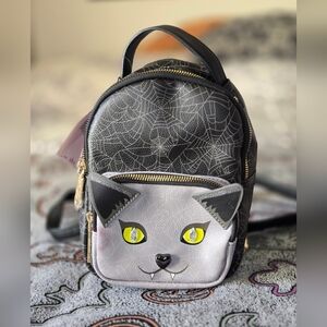 Betsey Johnson Kitsch Mini Backpack Vampire Cat Spider Web Handbag NEW